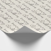 Cool Merry Christmas script lettertype beige patro Cadeaupapier (Hoek)