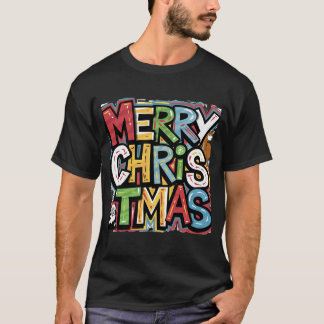 Cool Merry Christmas Tekst Graffiti Art T-shirt