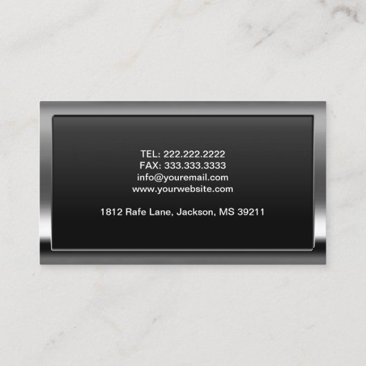 Cool Metal Border Pastor Visitekaartje (Achterkant)