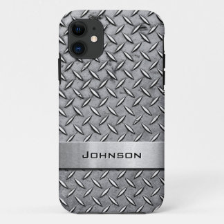Cool Metal Diamond Cut Metallic Bord Patroon iPhone 11 Hoesje