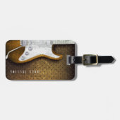 Cool Metal Grunge Electric Guitar Personalized Bagagelabel (Voorkant horizontaal)