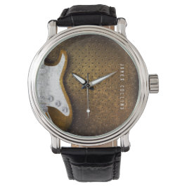 Cool Metal Grunge Electric Guitar Personalized Horloge