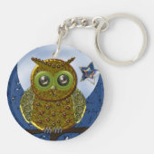 Cool Metal Owl sleutelhanger met naam (Achterkant)