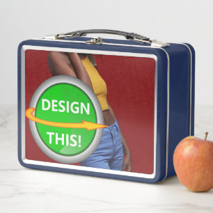 COOL! Metalen lunchbox - Blauw - Aangepast