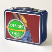 COOL! Metalen lunchbox - Blauw - Aangepast (Voorkant)