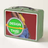 COOL! Metalen lunchbox - Groen - Custom (Voorkant)