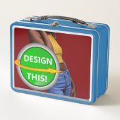COOL! Metalen lunchbox - Lichtblauw - Custom (Voorkant)