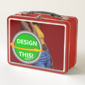 COOL! Metalen lunchbox - Rood - Aangepast (Voorkant)