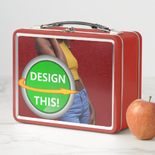 COOL! Metalen lunchbox - Rood - Aangepast