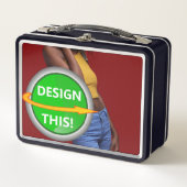 COOL! Metalen lunchbox - Zwart - Custom (Voorkant)