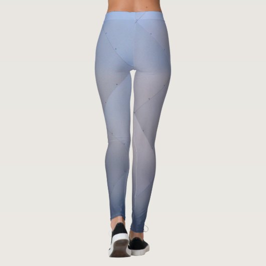 Cool Metallic Aluminium Borden grijs naar blauw Leggings (Achterkant)
