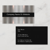 Cool Metallic Look Business Card Template Visitekaartje (Voorkant / Achterkant)