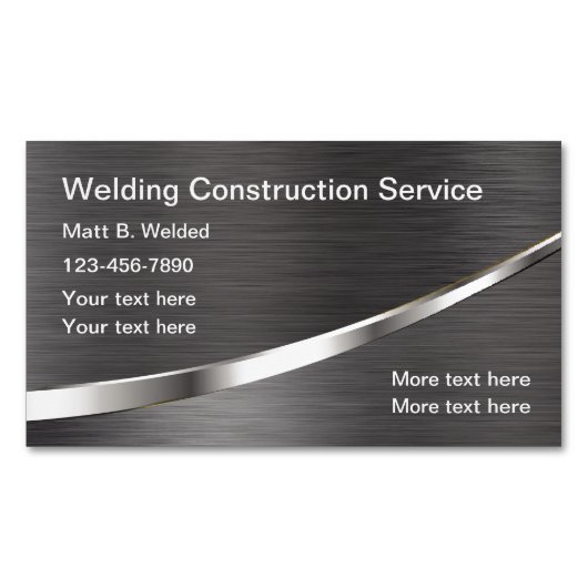 Cool Metallic Look Lassen Bouw Magnetisch Visitekaartje (Voorkant)