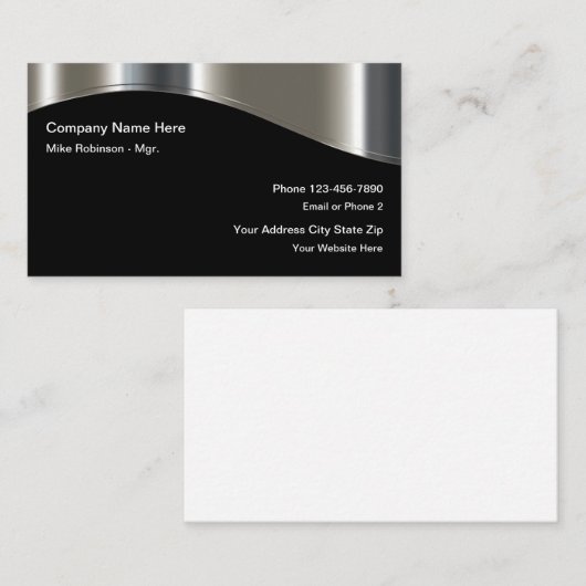 Cool Metallic look Modern Visitekaartje (Voorkant / Achterkant)