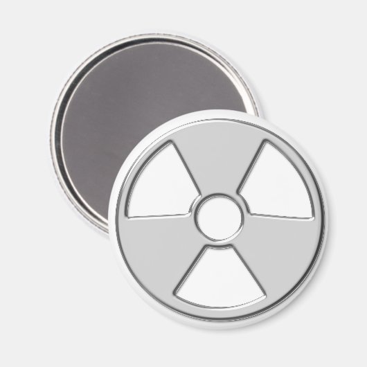 Cool Metallic Radioactive Radiation Symbol Magneet (Voorkant / Achterkant)