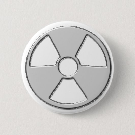 Cool Metallic Radioactive Radiation Symbol Ronde Button 5,7 Cm (Voorkant)