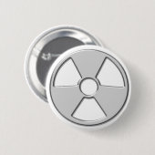 Cool Metallic Radioactive Radiation Symbol Ronde Button 5,7 Cm (Voorkant /achterkant)