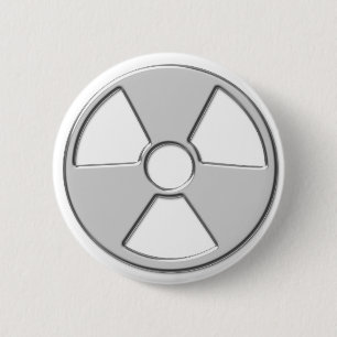 Cool Metallic Radioactive Radiation Symbol Ronde Button 5,7 Cm