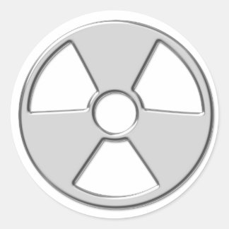 Cool Metallic Radioactive Radiation Symbol Ronde Sticker