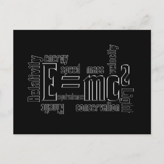 Cool Metallic Science Mass Equivalent Briefkaart (Voorkant)