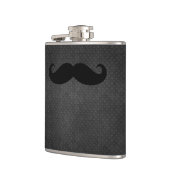 Cool Metallic Steel Kijk met Funny Mustache Heupfles (Links)