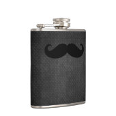 Cool Metallic Steel Kijk met Funny Mustache Heupfles (Rechts)