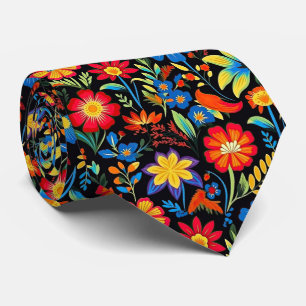 Cool Mexicaanse fiesta bloem tegelpatroon Stropdas