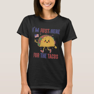 Cool Mexicaanse Tacos Eten, Vlag van de VS 4 juli T-shirt