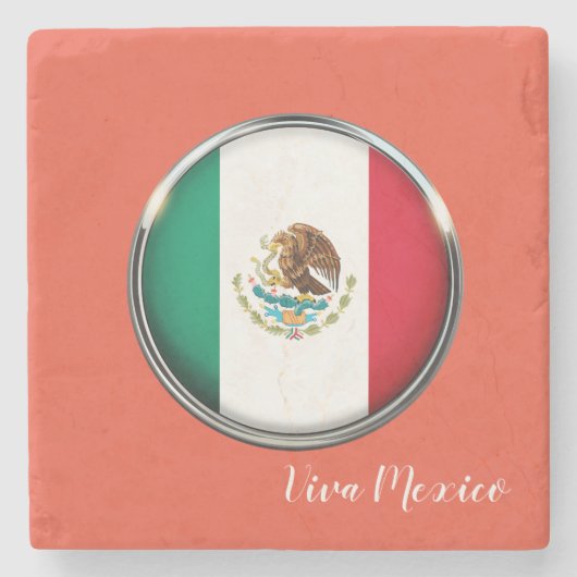 Cool Mexico Flag Design Stenen Onderzetter (Voorkant)