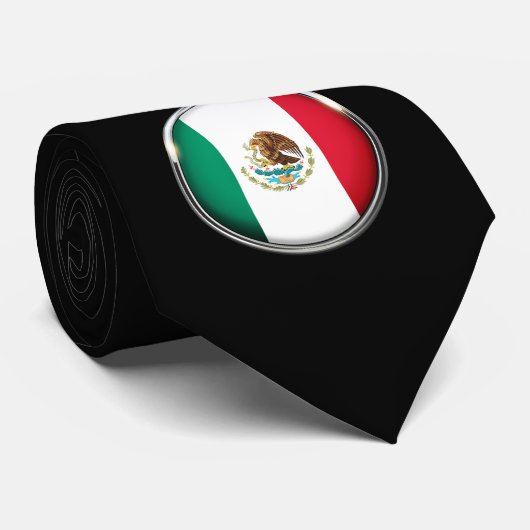 Cool Mexico Flag Design Stropdas (Opgerold)