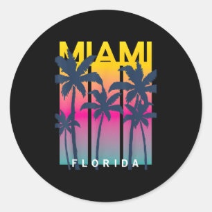 Cool Miami Florida Graphic Design T - shirts, ik h Ronde Sticker