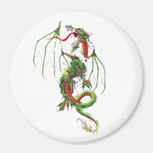 Cool Middle Age Groene draak Magneet