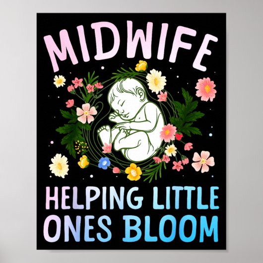 Cool Midwife Art For Women Midwifery Doula Nursing Poster (Voorkant)