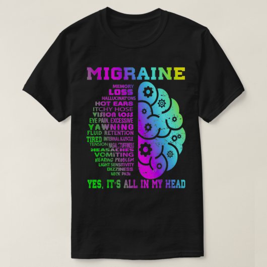 Cool Migraine Memory Minder hallucinaties T-shirt (Design voorkant)
