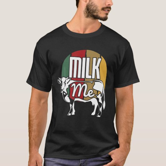 Cool  Milk Artwork Retro Koe Boerderij Breakfast T-shirt (Voorkant)
