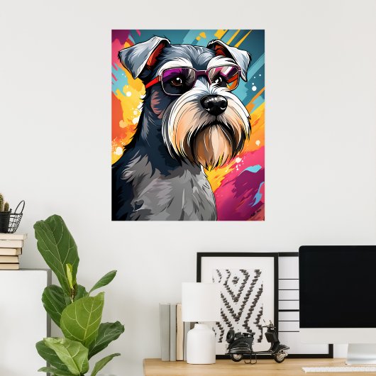 Cool Mini Schnauzer Poster (Thuiskantoor)