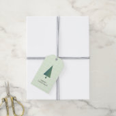Cool Minimal Green White Christmas Tree Icon Cadeaulabel (Met Touw)