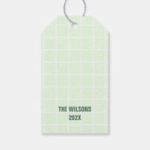 Cool Minimal Green White Christmas Tree Icon Cadeaulabel (Achterkant)