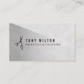 Cool Minimal Grey Black Scissors Haarstylist Visitekaartje (Voorkant)