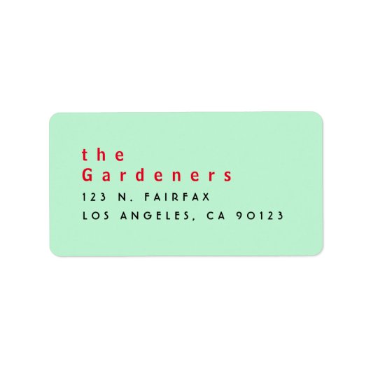 Cool minimalist Green Red Black Etiket (Voorkant)