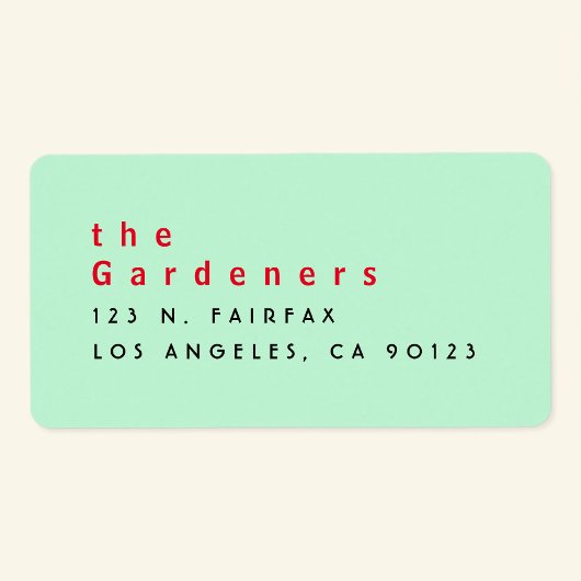 Cool minimalist Green Red Black Etiket