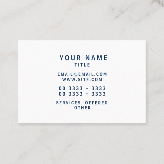 Cool Minimalist Monogrammed Elegant Marble Visitekaartje (Achterkant)