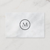 Cool Minimalist Monogrammed Elegant Marble Visitekaartje (Voorkant)