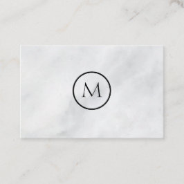 Cool Minimalist Monogrammed Elegant Marble Visitekaartje