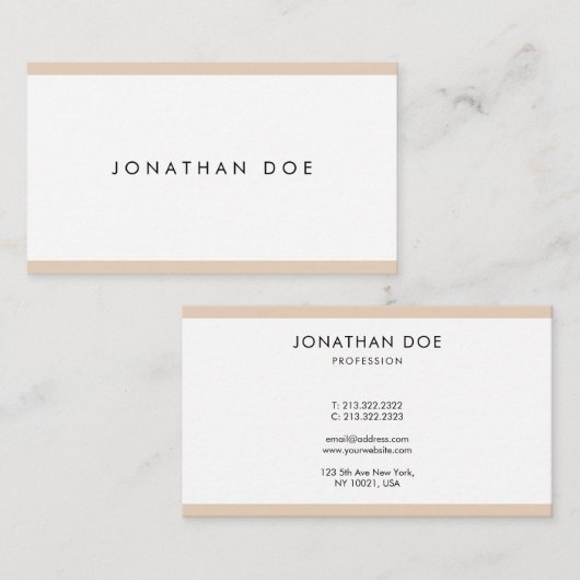 Cool Minimalist Plain Professional, geavanceerd Visitekaartje (Voorkant / Achterkant)