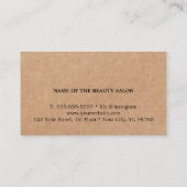 Cool Minimalist Printed Kraft Black Bold HairSalon Visitekaartje (Achterkant)