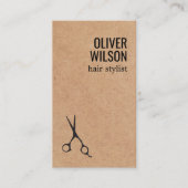 Cool Minimalist Printed Kraft Black Bold HairSalon Visitekaartje (Voorkant)