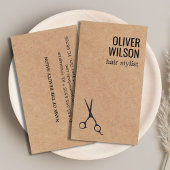 Cool Minimalist Printed Kraft Black Bold HairSalon Visitekaartje