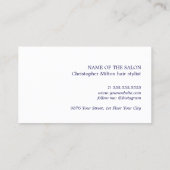 Cool Minimalistische Groene Witte Schaar Haarstyli Visitekaartje (Achterkant)