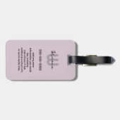 Cool Minimalistische Paarse Oma Chic Haakdruif Bagagelabel (Achterkant horizontaal)